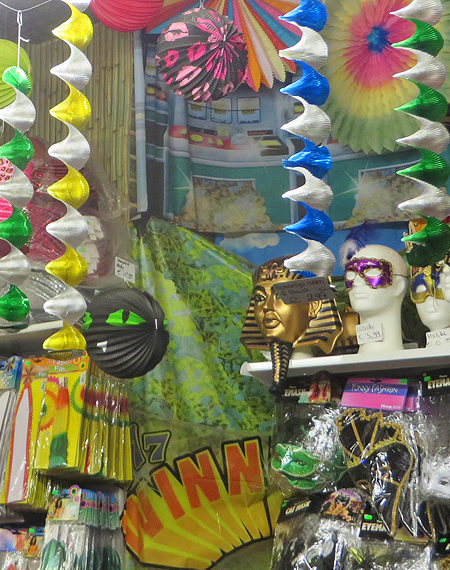Aisles of glitter, costumes, masks and festive supplies at one of Europe's best carnival stores - Berlin
