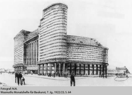 Karl Schneider, 1921 project to build a high-rise in Friedrichstrasse, Berlin