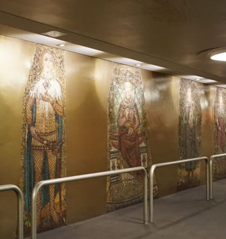 Mosaics in Richard-Wagner-Platz metro station, Berlin