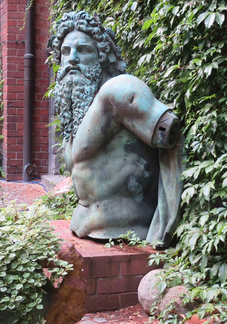 Beautiful bronze sculpture in the courtyard cafe of the Märkisches Museum, Berlin