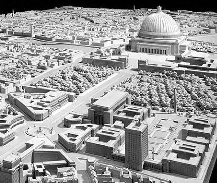 Welthauptstadt model showing the domed Volkshalle, part of Albert Speer's plans for a new Berlin