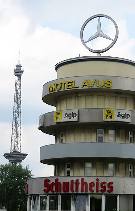The AVUS race track control tower, Berlin, is now a motel