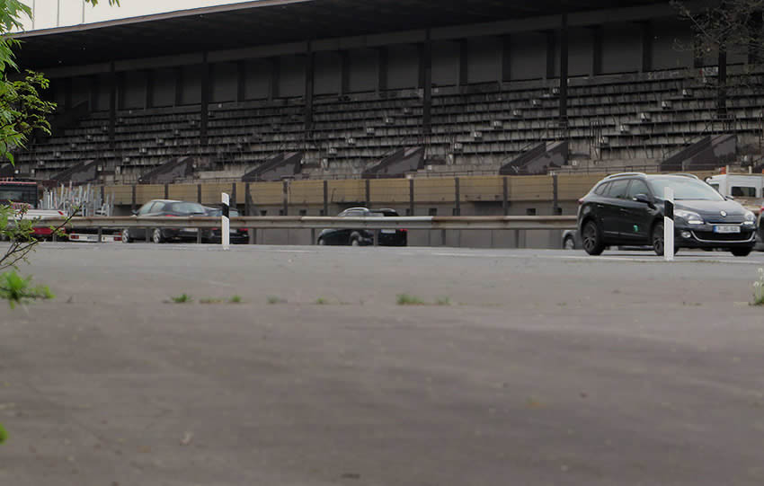 Remnants of a former racing circuit: the AVUS grandstand, Berlin