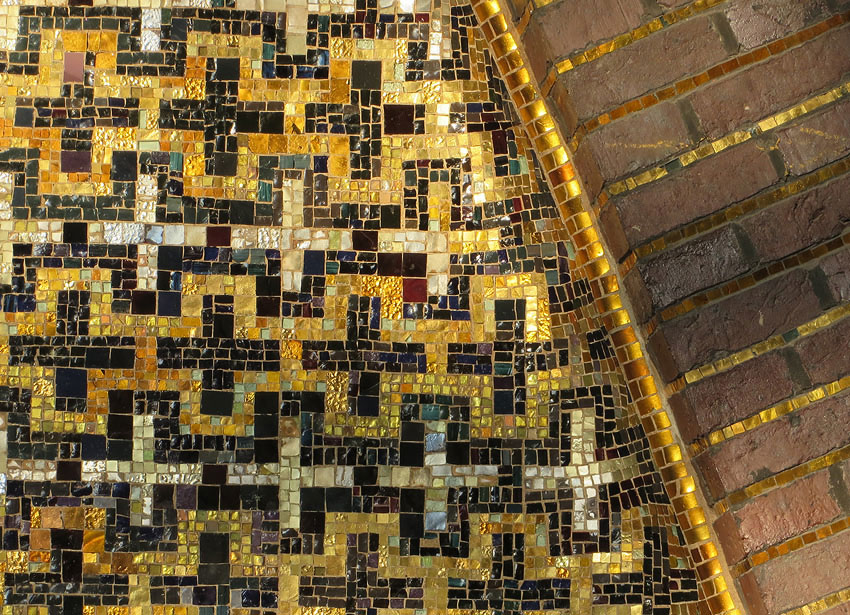 Detail of mosaics and gold tiling, Church at Hohenzollerndammplatz