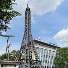 A mini Eiffel Tower at Berlin's French Centre