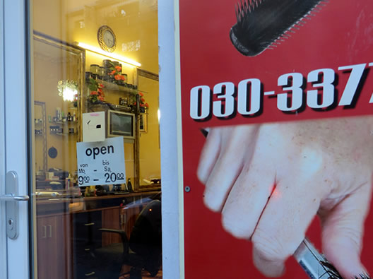A barber shop in Moabit, Berlin                   